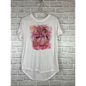 Harry Potter Hogwarts House Crest White Short Sleeve Lightweight T-Shirt Size La